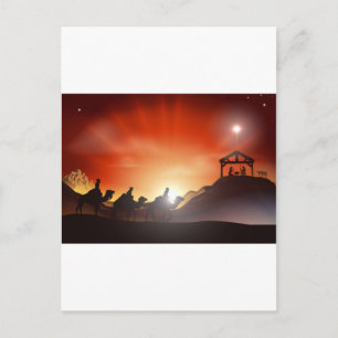 Traditionelle Weihnachtskrippen Feiertagspostkarte