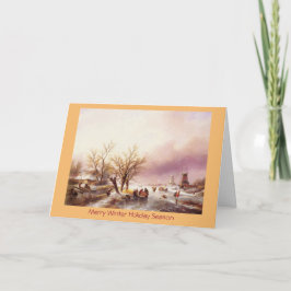 Traditionelle Weihnachtslandschaft Neujahr Karte