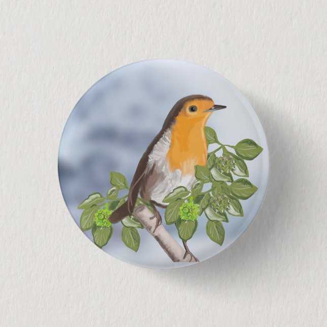 Traditionelle Weihnachtsrobbe und Ivy Button (Vorderseite)