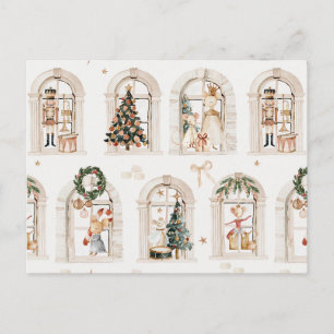 Traditionelle Weihnachtsvorbereitungen Mausfamilie Postkarte