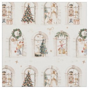 Traditionelle Weihnachtsvorbereitungen Nostalgisch Stoff
