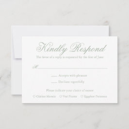 Traditionelle weiße Hochzeit RSVP Karte