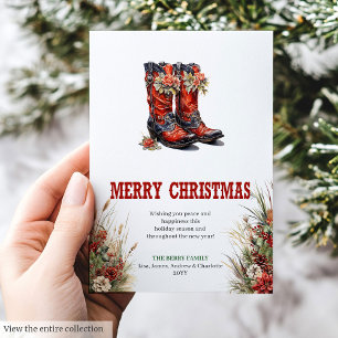 Traditionelle westliche Weihnachtsgrußkarte Feiertagskarte