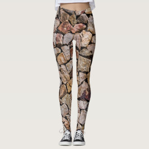 Traditionelle zerbrochene Steinmauerwände Leggings