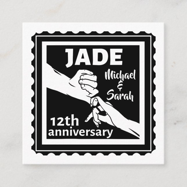 Traditioneller 12. Hochzeitstag Jade Begleitkarte (Vorderseite)