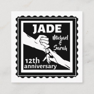 Traditioneller 12. Hochzeitstag Jade Begleitkarte