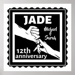 Traditioneller 12. Hochzeitstag Jade Poster