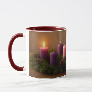 Traditioneller Adventskranz Erster Sonntag Tasse