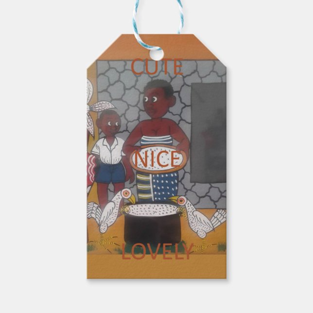 Traditioneller afrikanischer Homestead-Lifestyle Geschenkanhänger (Vorderseite)