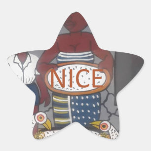 Traditioneller afrikanischer Homestead-Lifestyle Stern-Aufkleber