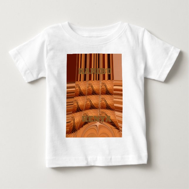 Traditioneller afrikanischer Spiegel: Woven Giraff Baby T-shirt (Vorderseite)