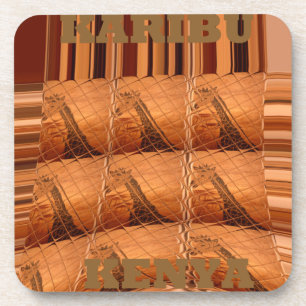 Traditioneller afrikanischer Spiegel: Woven Giraff Getränkeuntersetzer