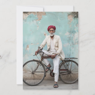 Traditioneller älterer Indianer Vintages Fahrrad Einladung