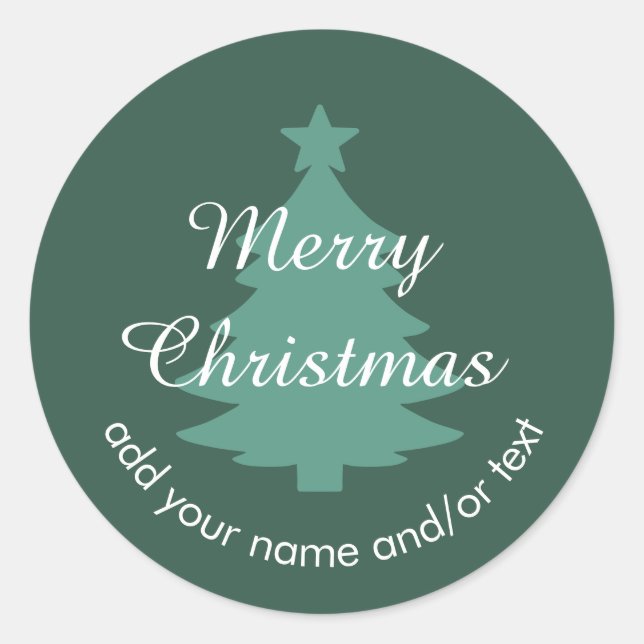 Traditioneller - Aquamariner Weihnachtsaufkleber f Runder Aufkleber (Vorderseite)