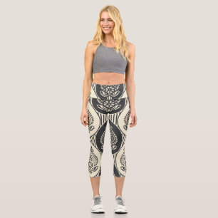 Traditioneller asiatischer Damast, nahtloses Muste Capri Leggings