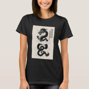 Traditioneller asiatischer Drache, gezeichnet im S T-Shirt