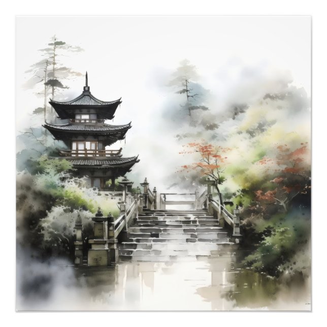 Traditioneller asiatischer Garten Fotodruck (Vorne)