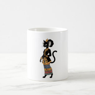 Traditioneller Batik-Katzen-Königinnen-Kunstbecher Verwandlungstasse