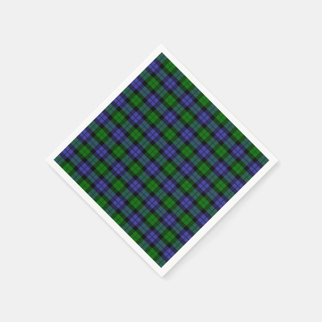 Traditioneller britischer karierter Tartan Serviette (Ecke)