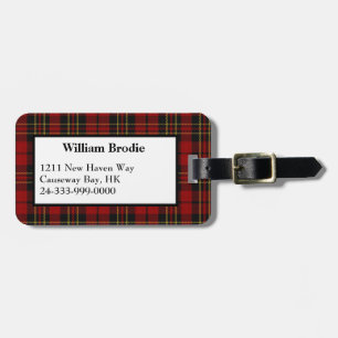 Traditioneller Brodie Tartan Karierter Gepäckträge Gepäckanhänger