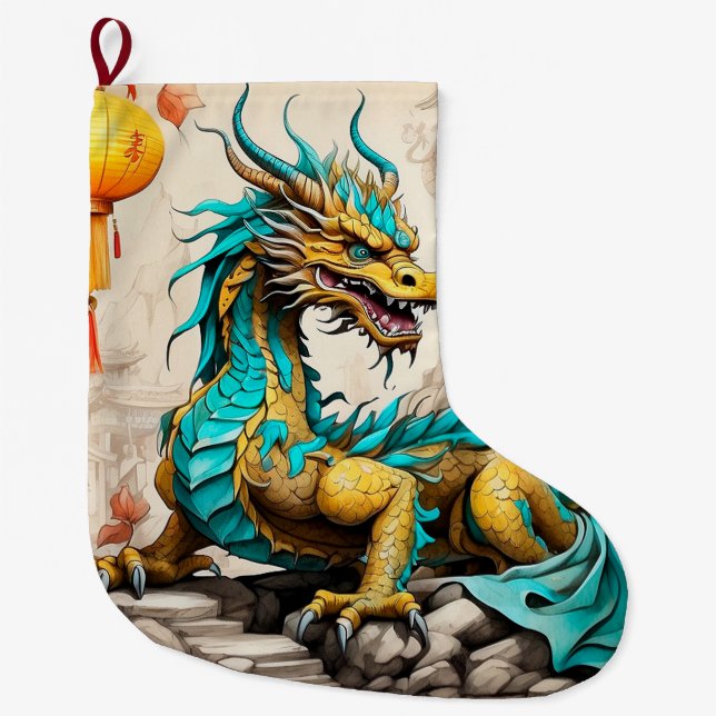 Traditioneller chinesischer Drache für das chinesi Großer Weihnachtsstrumpf (Vorderseite)