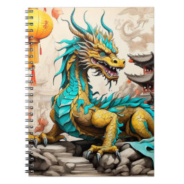 Traditioneller chinesischer Drache für das chinesi Notizblock