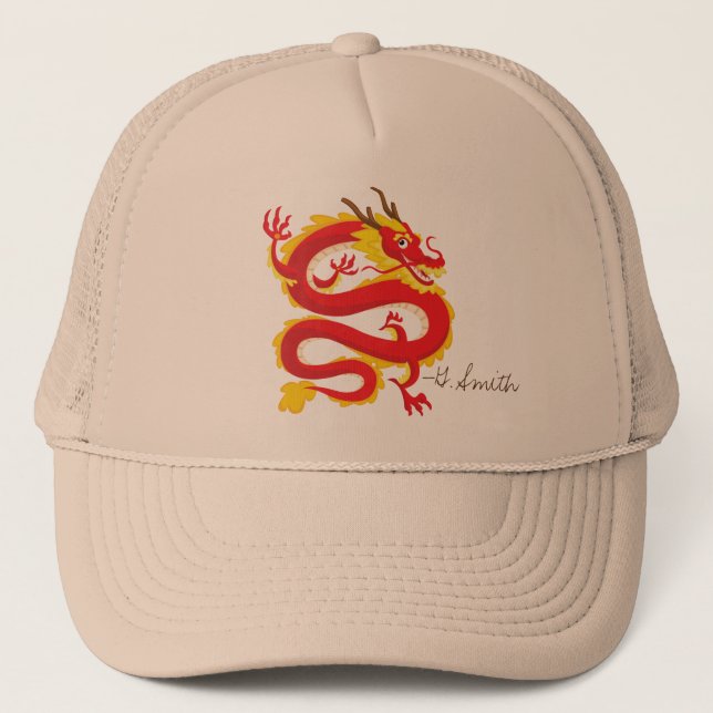 Traditioneller chinesischer Drache. Geben Sie Ihre Truckerkappe (Vorderseite)