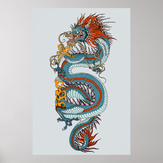 Traditioneller chinesischer Drache Poster (Vorne)