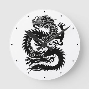 Traditioneller chinesischer Drache Runde Wanduhr