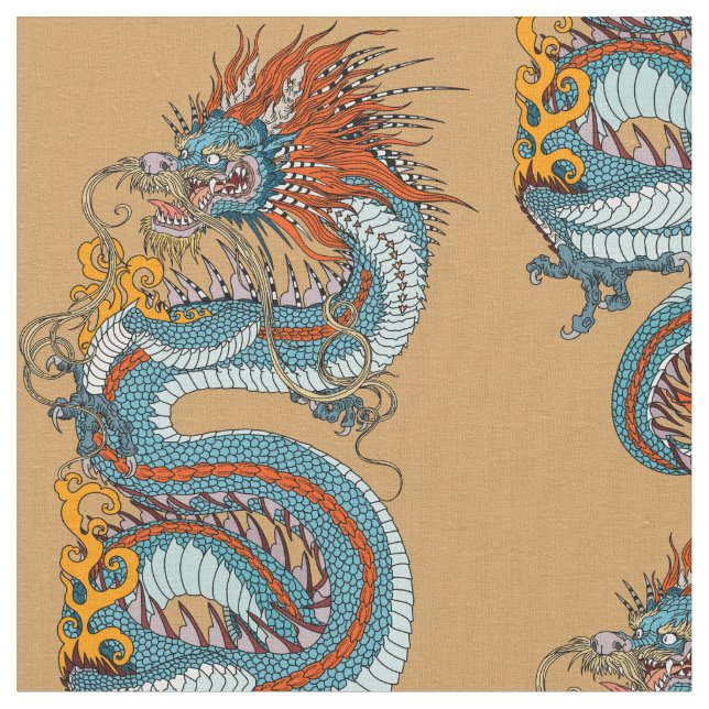 Traditioneller chinesischer Drache Stoff (Nahaufnahme)