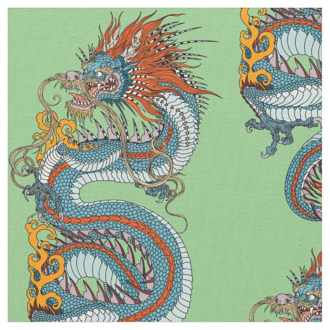 Traditioneller chinesischer Drache Stoff (Nahaufnahme)