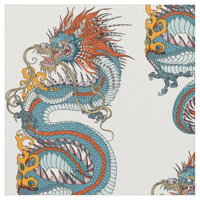 Traditioneller chinesischer Drache Stoff (Nahaufnahme)