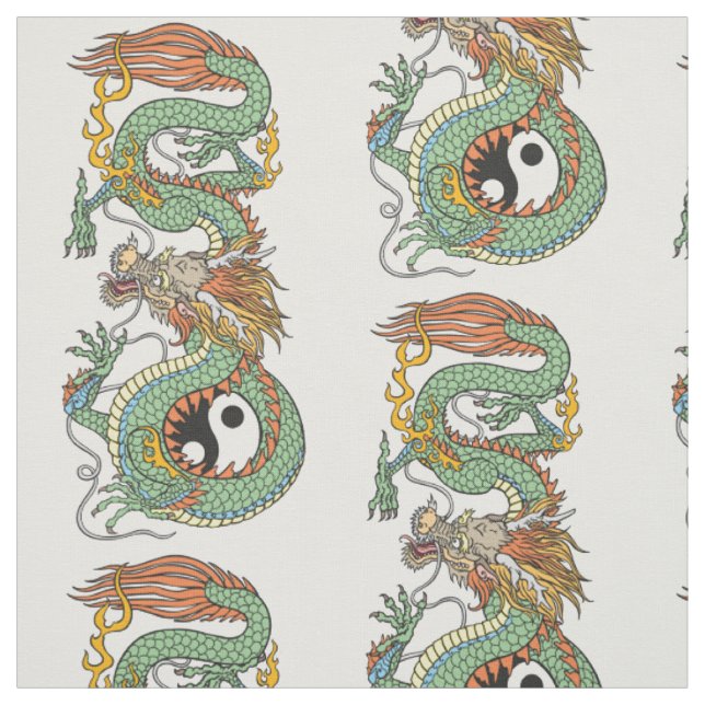 Traditioneller chinesischer Drache YIN YANG Stoff (Muster)