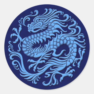 Traditioneller chinesischer Drachenzirkel Runder Aufkleber