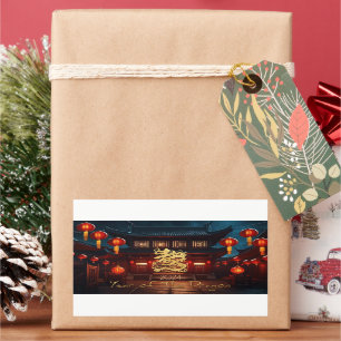 Traditioneller chinesischer New Year Dragon Temple Rechteckiger Aufkleber