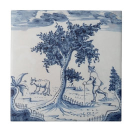 Traditioneller Delft Tile mit Bauer und Kuh-31 Fliese