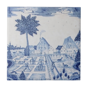 Traditioneller Delft Tile mit Country Anwesen-32 Fliese