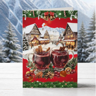 Traditioneller deutscher Weihnachtsmarkt Feiertagskarte