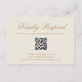 Traditioneller Elfenbeinformal QR Code Elegante Ho RSVP Karte