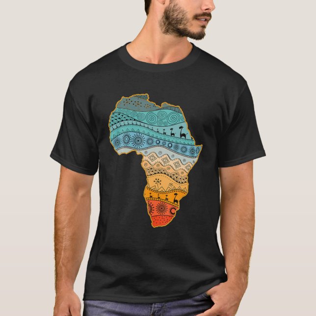 Traditioneller ethnischer Pride Afrikanische Karte T-Shirt (Vorderseite)