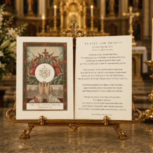 Traditioneller eucharistischer Priester auf ewig k Mitteilungskarte