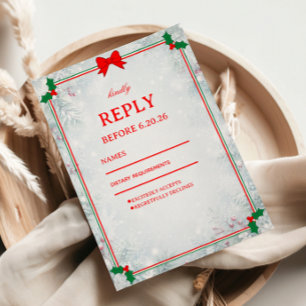 Traditioneller festlicher Winterzauber mit Frost RSVP Karte