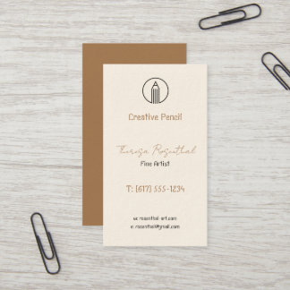 Traditioneller Fine Artist | Bleistift-Logo Visitenkarte