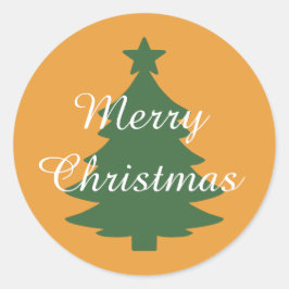 Traditioneller Golden Orange Merry Christmas Stick Runder Aufkleber