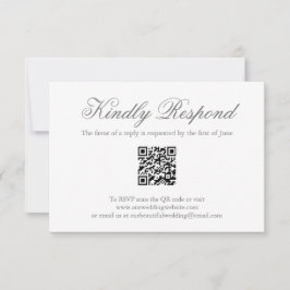 Traditioneller Grauer formaler QR-Code Elegante Ho RSVP Karte