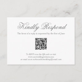 Traditioneller Grauer formaler QR-Code Elegante Ho RSVP Karte