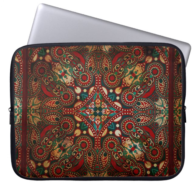 Traditioneller Grunge mit Blumenpfeife Laptopschutzhülle (Vorderseite)