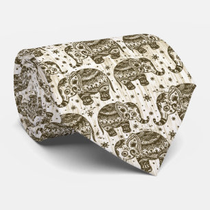 Traditioneller Indien-Elefant-Block-Druck-Entwurf Krawatte