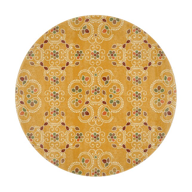 Traditioneller indischer Damast, nahtloses Muster. Schneidebrett (Vorderseite)