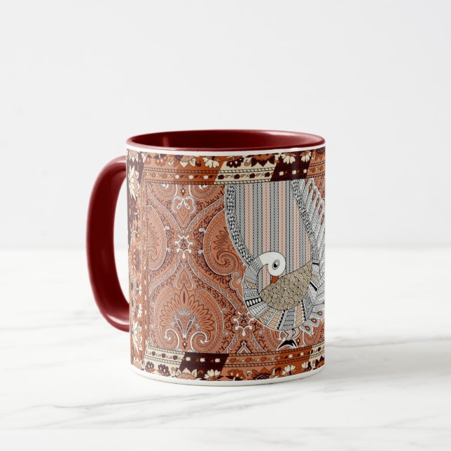Traditioneller indischer Pfau Tasse (Vorderseite Links)